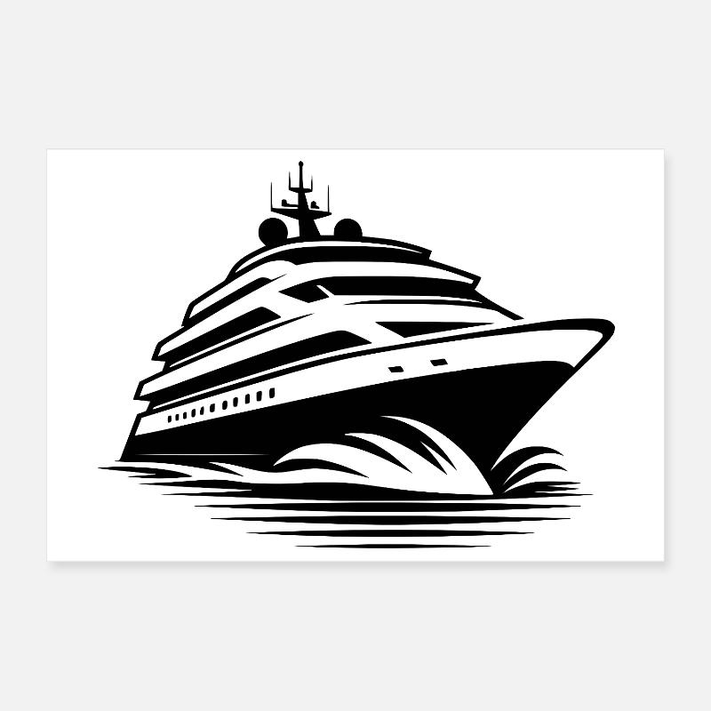 Capitaine de croisière avec le navire des rêves Poster 30 x 20 cm