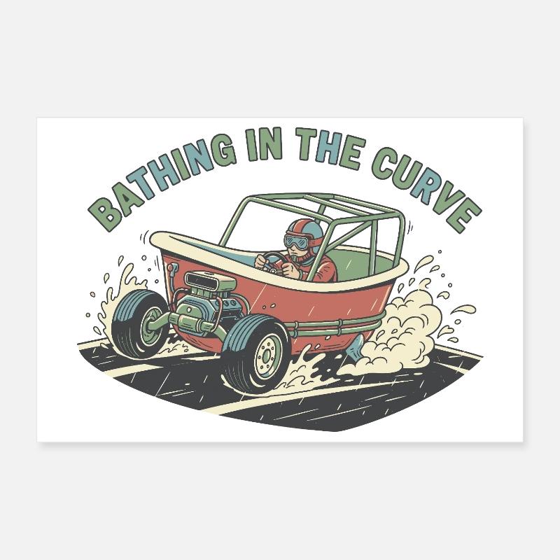 Se baigner dans la courbe Poster 30 x 20 cm