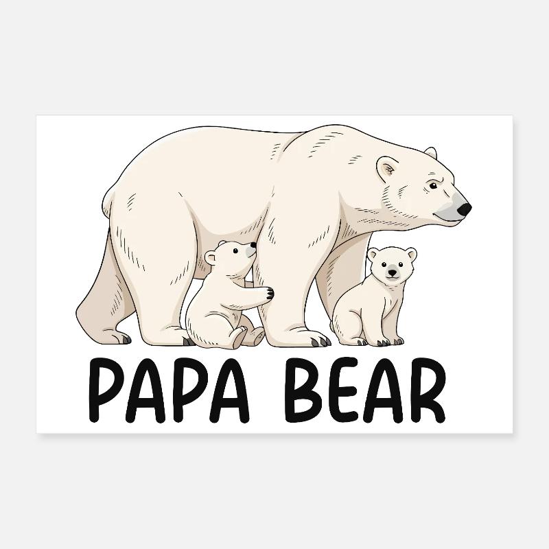 Papa Bear Poster 30x20 cm