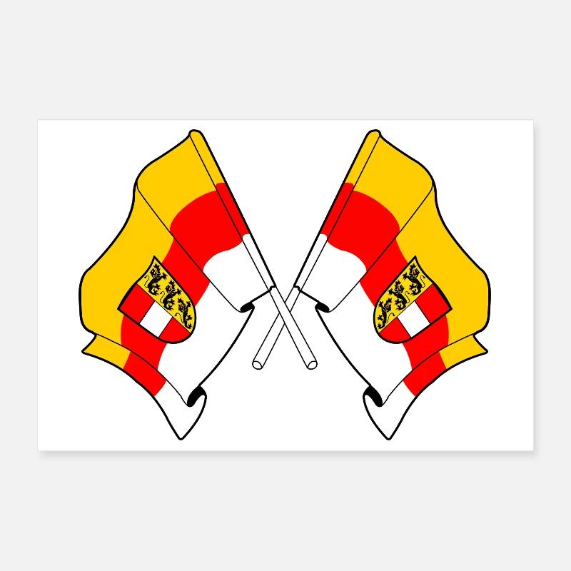 Kärnten Crossed Flags Poster 12" x 8" (30x20 cm)