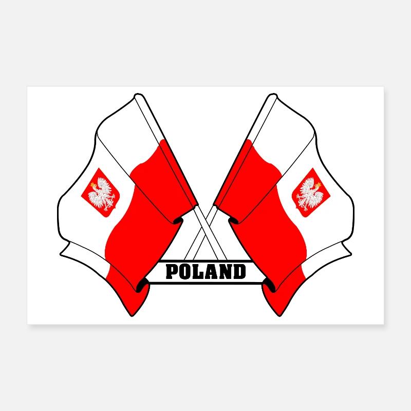 Les drapeaux de la Pologne Poster 30 x 20 cm