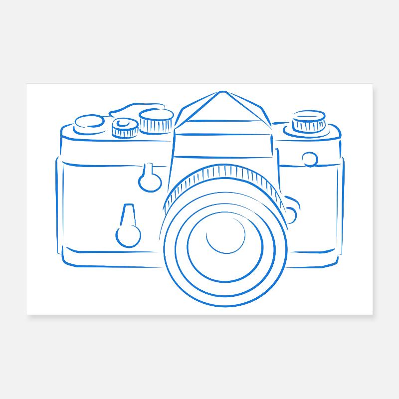 Kamera blau Poster 30x20 cm