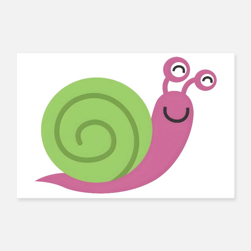 Un joli escargot de style comic avec une serre Poster 30 x 20 cm