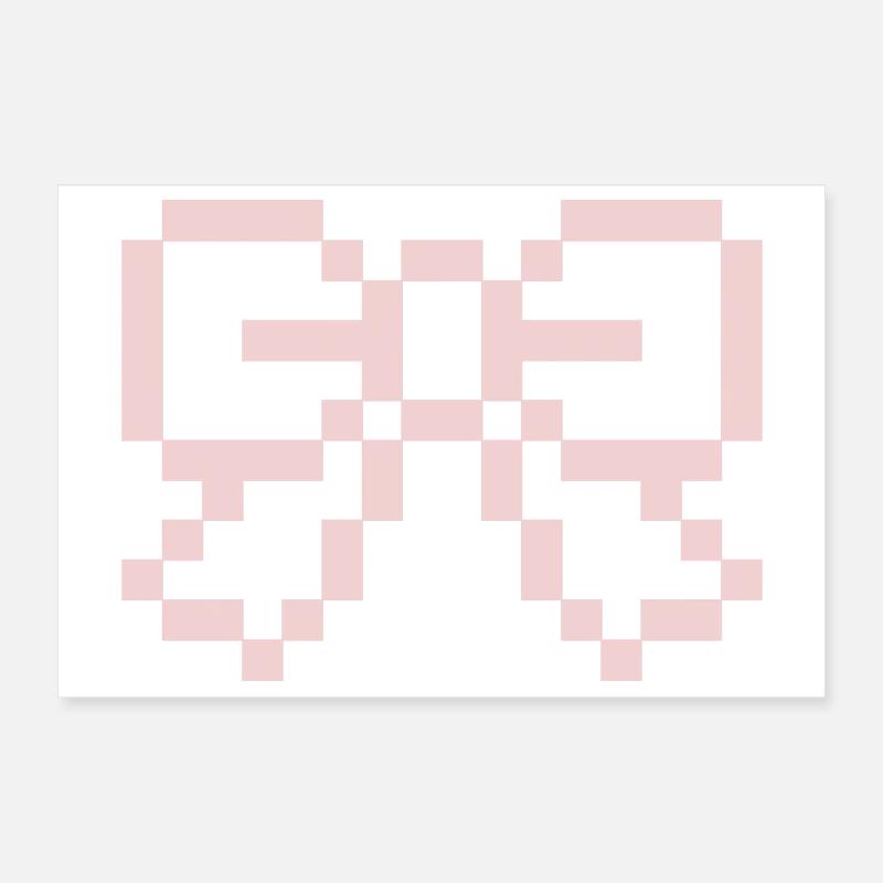 Pink Pixel Bow Poster 30x20 cm