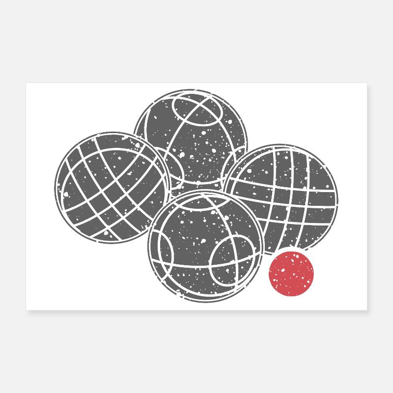 Boules de boccia et pétanque Poster 30 x 20 cm