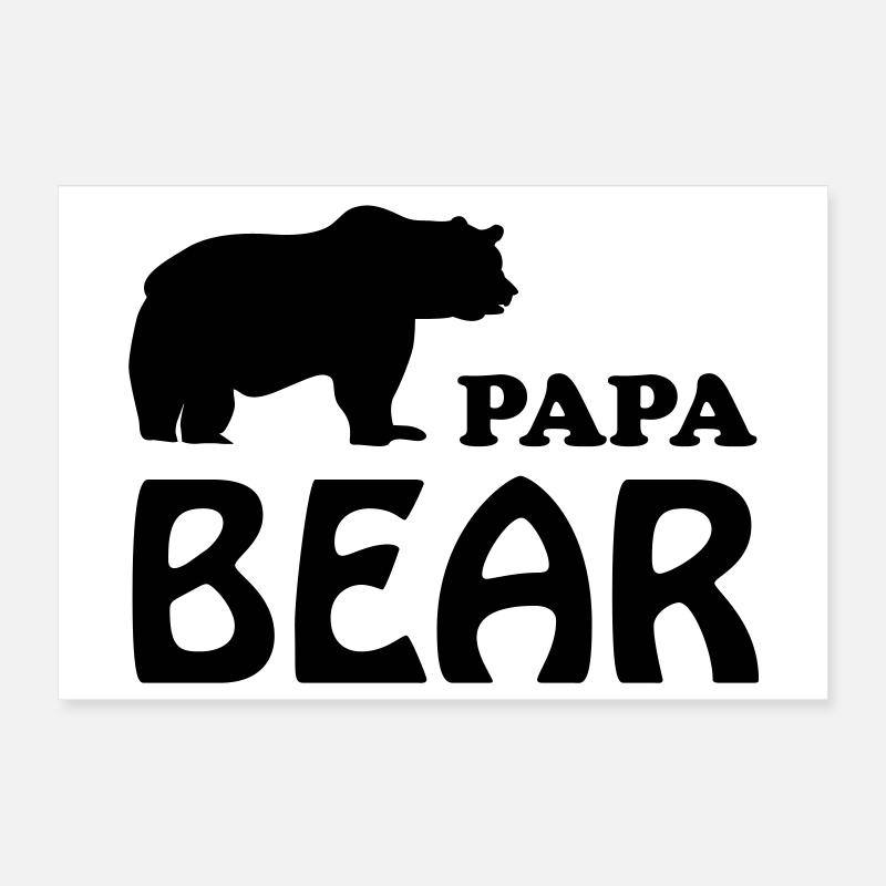 papa bear daddy dad Poster 12" x 8" (30x20 cm)