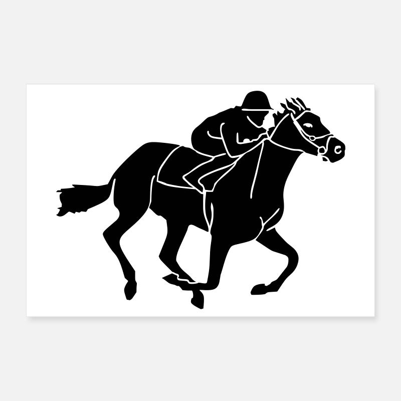 Equestrian - gallop races Poster 12" x 8" (30x20 cm)