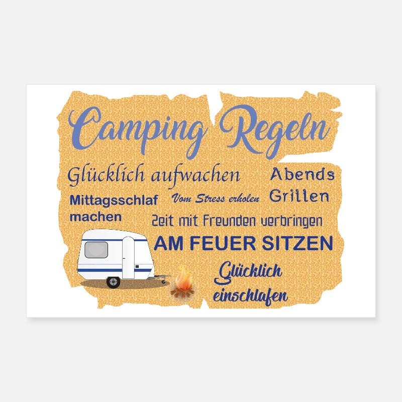 Campingregeln Poster 30x20 cm
