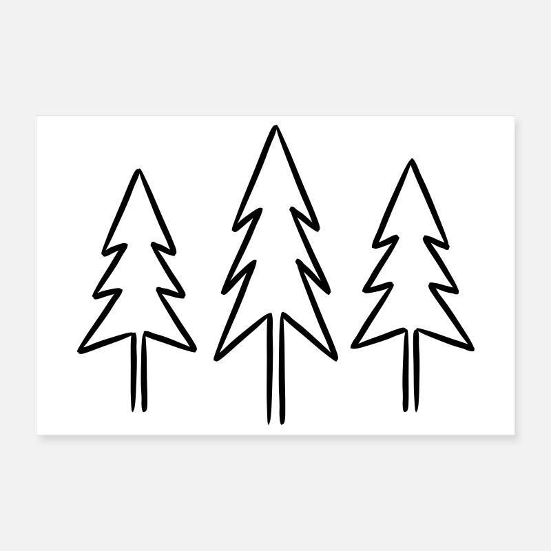 Fir fir trees forest Christmas Advent Poster 12" x 8" (30x20 cm)