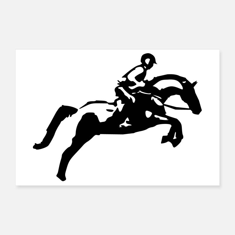 Show Jumping Jumping Horse, Eventing Poster 12" x 8" (30x20 cm)