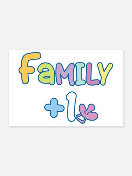 Familie Plus eins - Poster 30x20 cm - Weiß