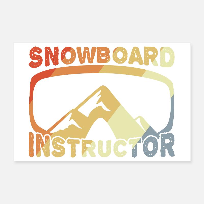Snowboard Instruktor Poster 30x20 cm