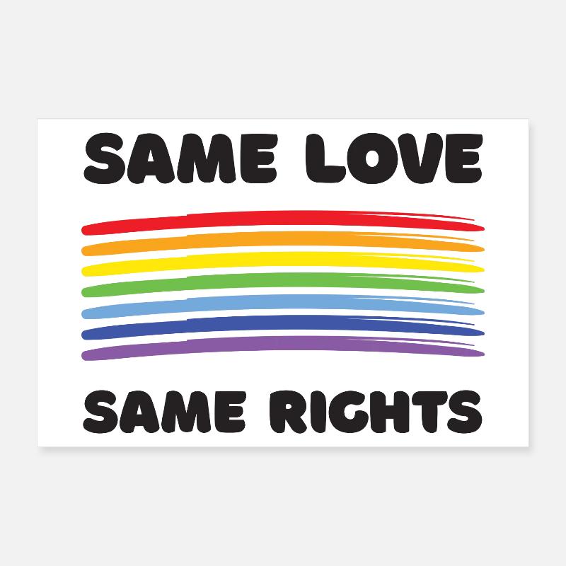 LGBTQ+ Pride Month - Same Love. Same Rights. Poster 12" x 8" (30x20 cm)