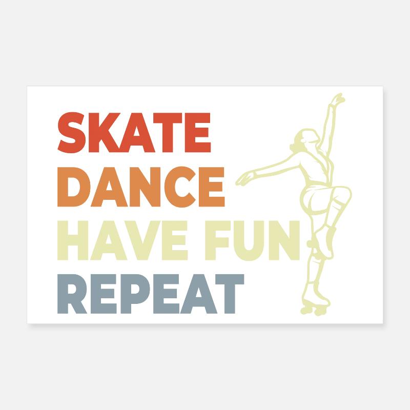 Roller Skate Lovers Poster 12" x 8" (30x20 cm)