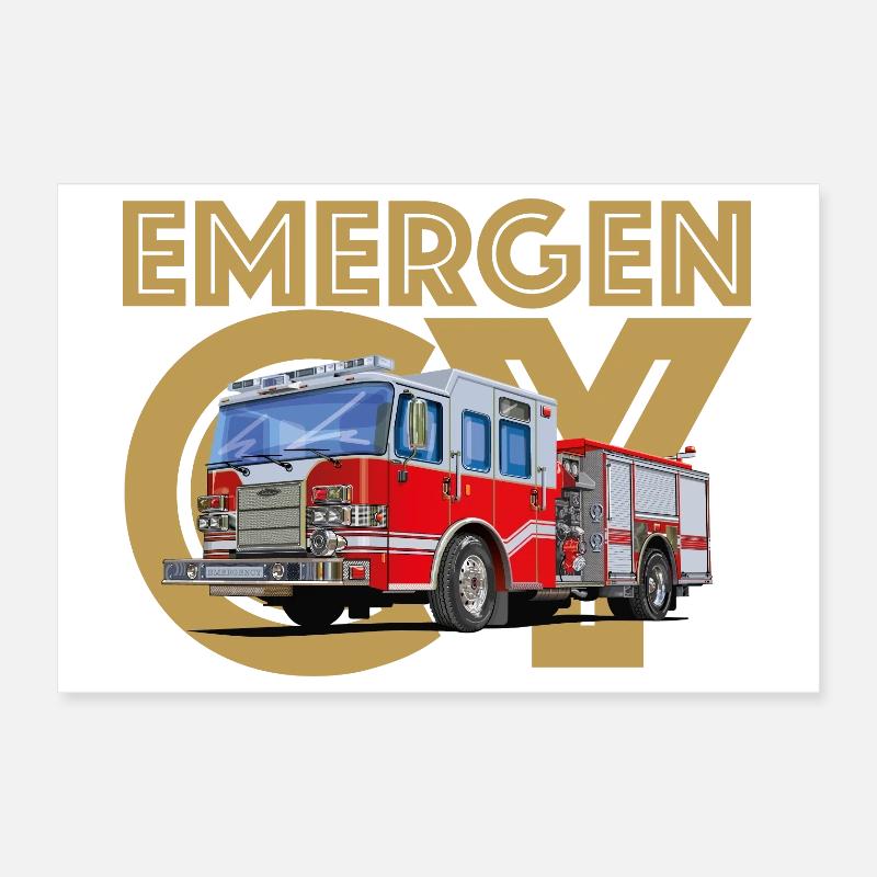 Feuerwehr Notruf Poster 30x20 cm