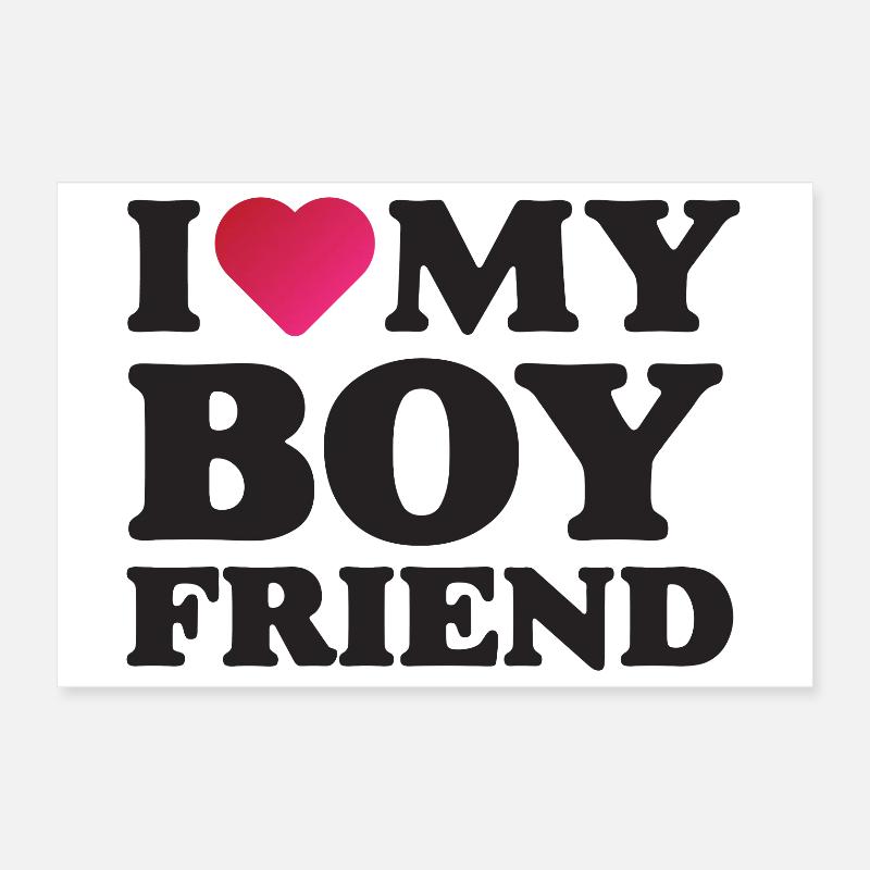 J’aime mon petit ami Poster 30 x 20 cm