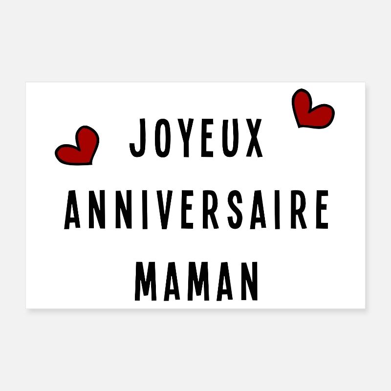 JOYEUX ANNIVERSAIRE MAMAN Poster 30 x 20 cm