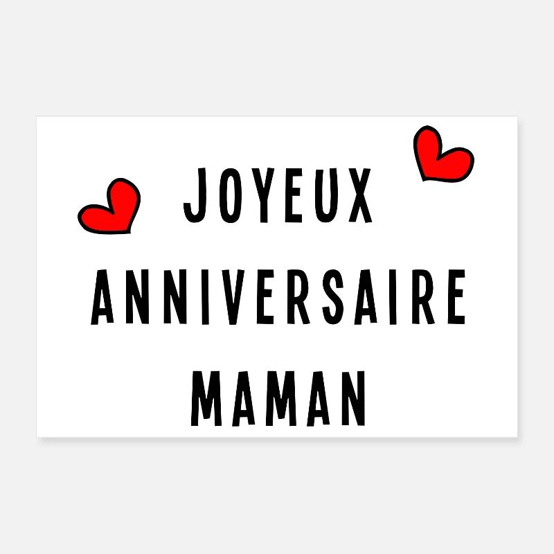 JOYEUX ANNIVERSAIRE MAMAN Poster 30 x 20 cm