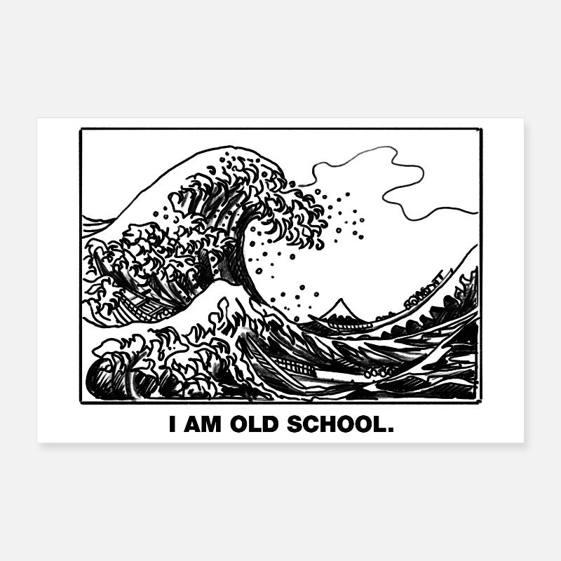 Vague de la vieille école Poster 30 x 20 cm