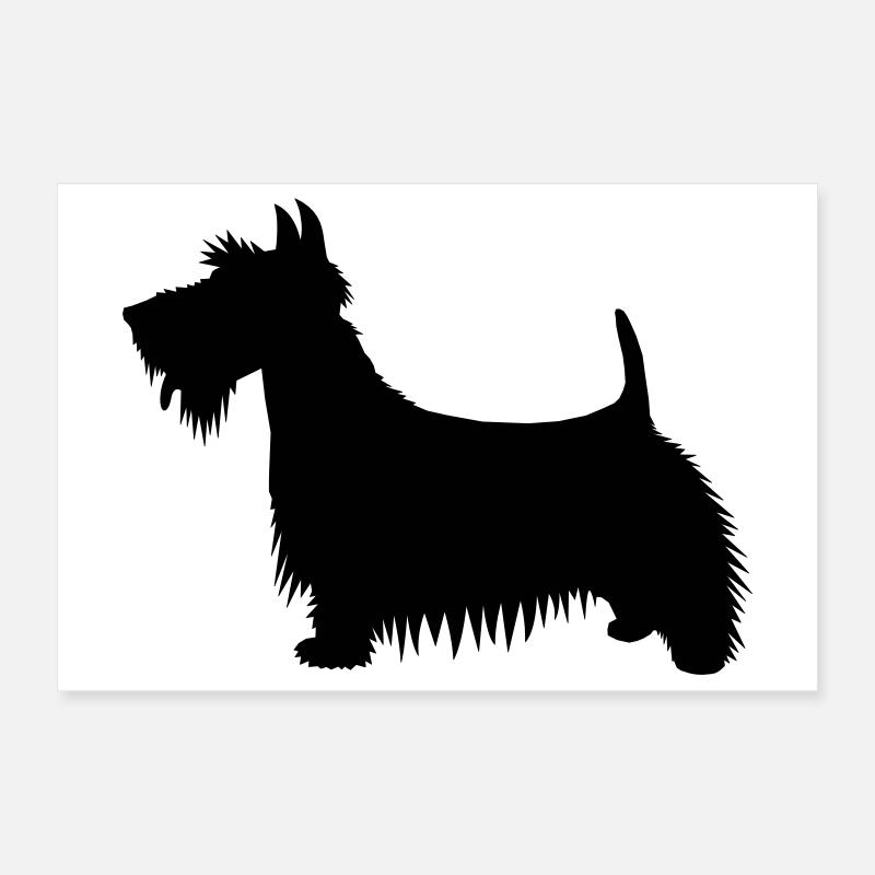 Une illustration de la silhouette d’un chien Scots Terrier Poster 30 x 20 cm