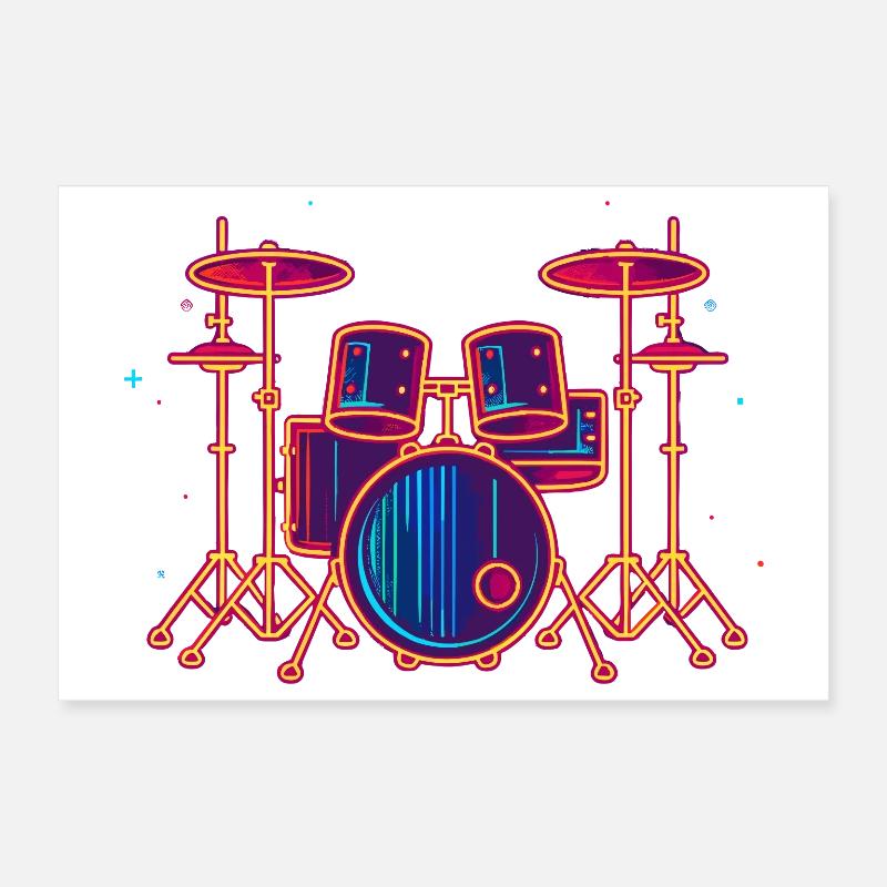 Drums Graphics Poster 12" x 8" (30x20 cm)
