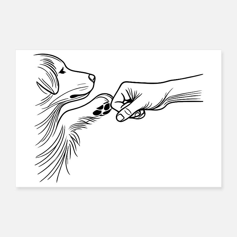 Hund und Mensch Bindung Fauststoß Bester Freund Poster 30x20 cm