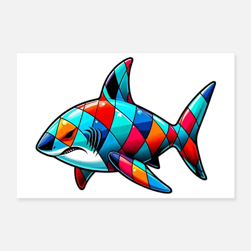 Shark Poster 12" x 8" (30x20 cm)