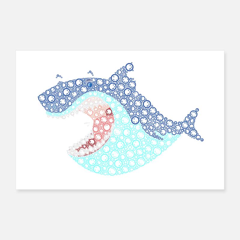 VSP Bubble Shark Poster 12" x 8" (30x20 cm)