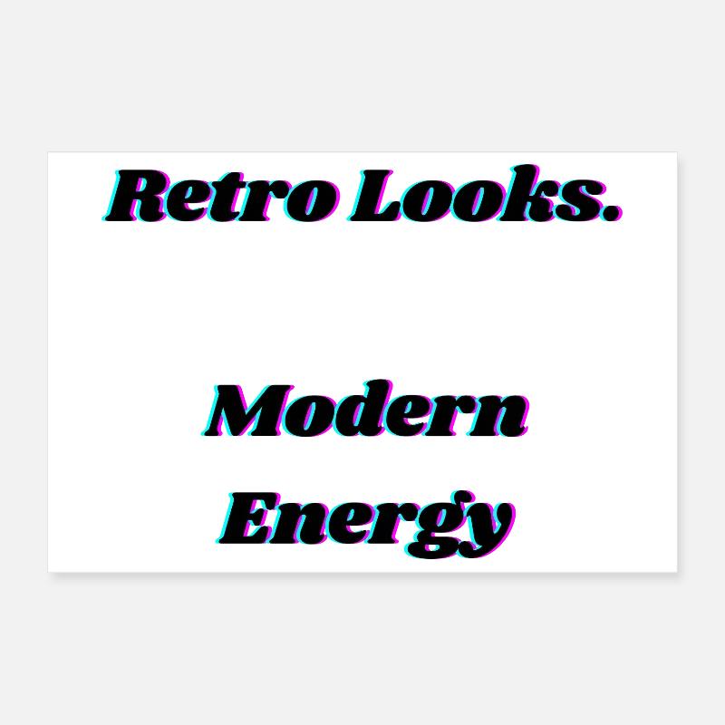 Retro Neon Glitch Typography Design Poster 12" x 8" (30x20 cm)