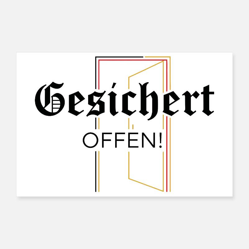 Gesichert Offen! Statement  Poster 30x20 cm