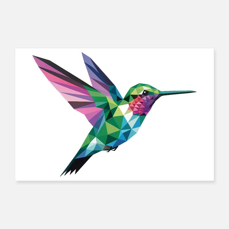 Hummingbird - Cool Bird Logo Poster 12" x 8" (30x20 cm)