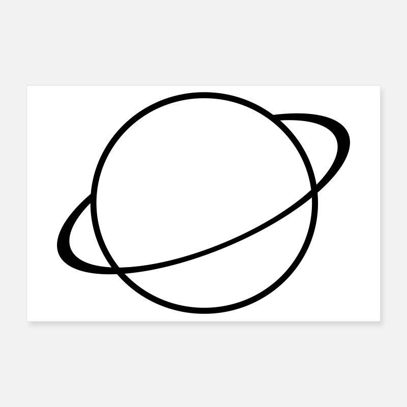 Saturn Icon – Planet Symbol Poster 12" x 8" (30x20 cm)