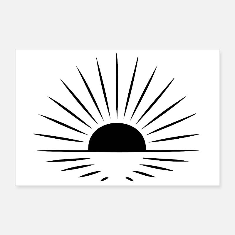 Sonne-Strahl Minimalistisches Achtsamkeits Poster 30x20 cm