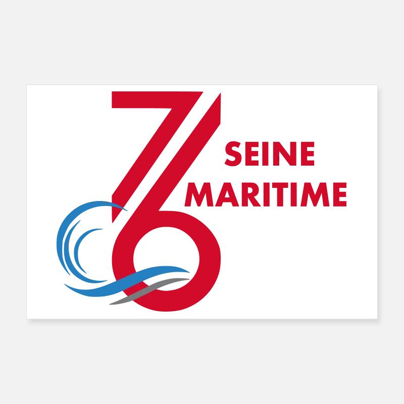 Logo 76 Seine Maritime  Poster 30 x 20 cm