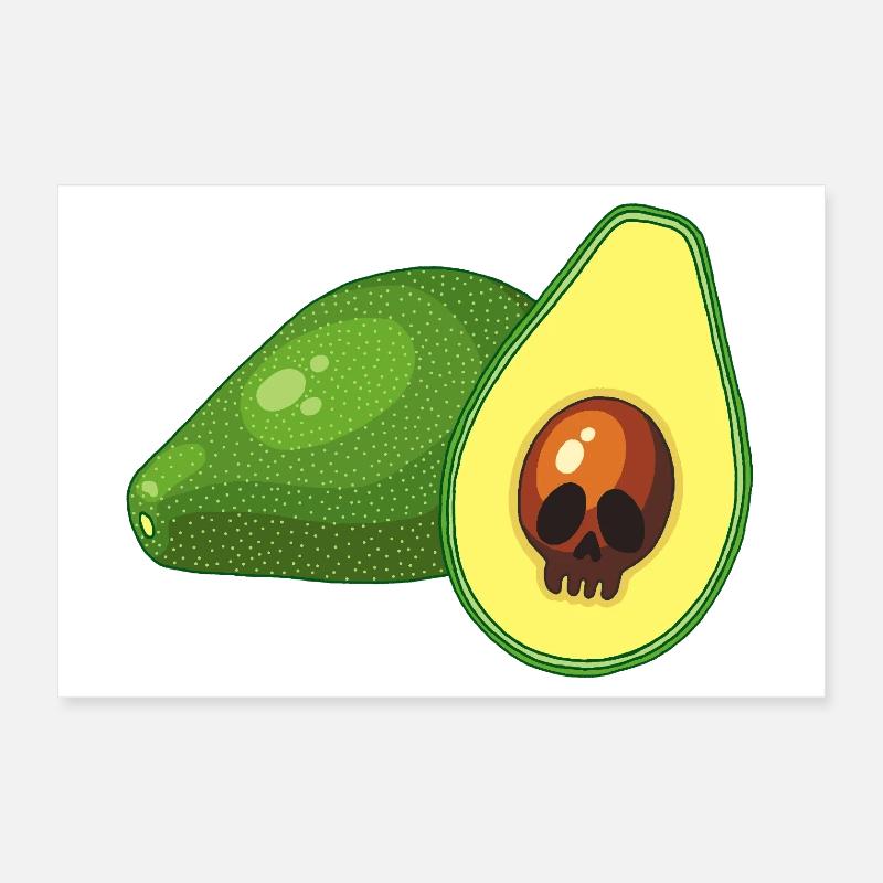 Avocado-Schädel Poster 30x20 cm