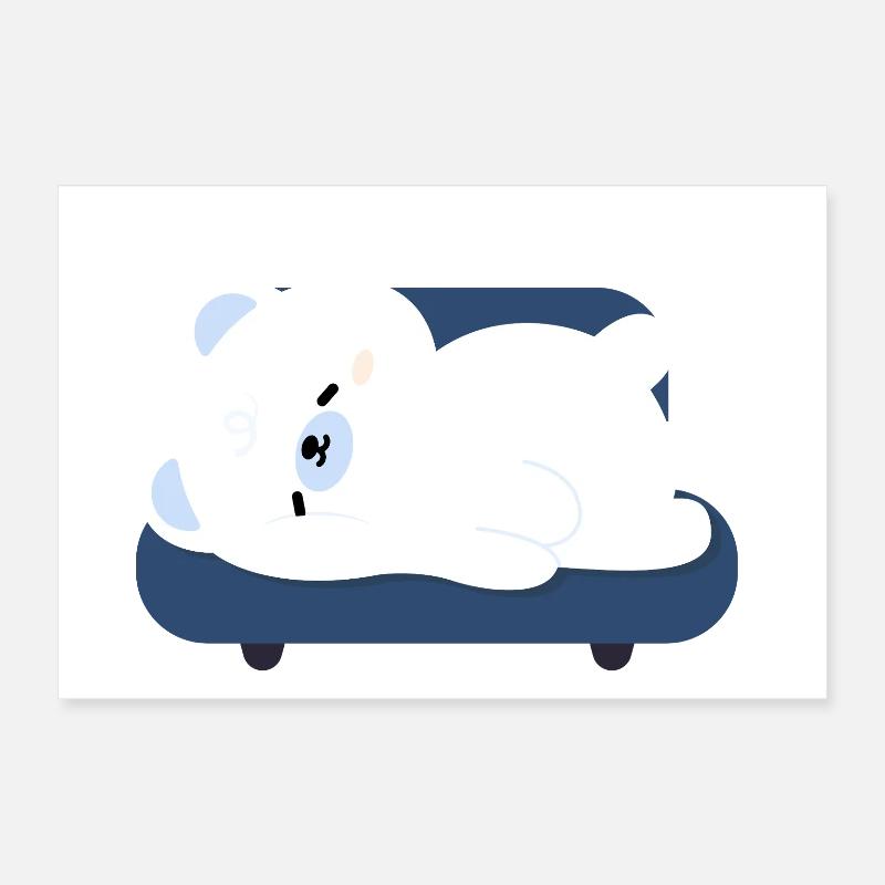 Müder Eisbär auf Sofa Poster 30x20 cm