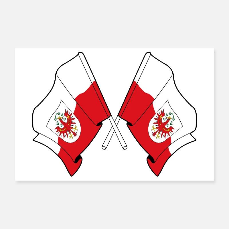 Drapeaux croisés du Tyrol Poster 30 x 20 cm