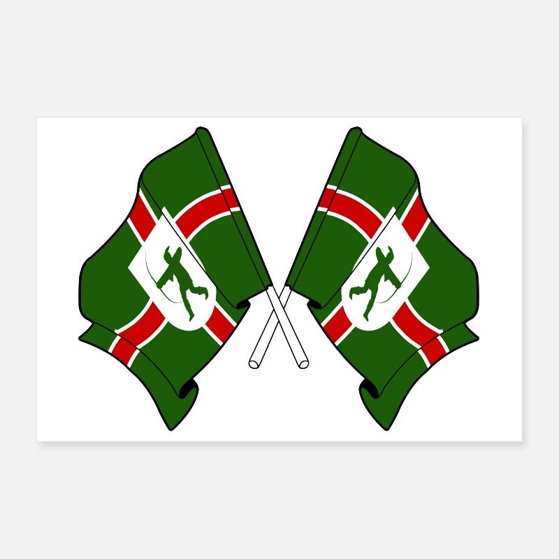 Drapeaux du Nottinghamshire franchis Poster 30 x 20 cm
