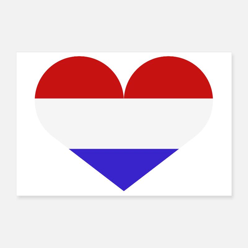 Drapeau du cœur des Pays-Bas Poster 30 x 20 cm