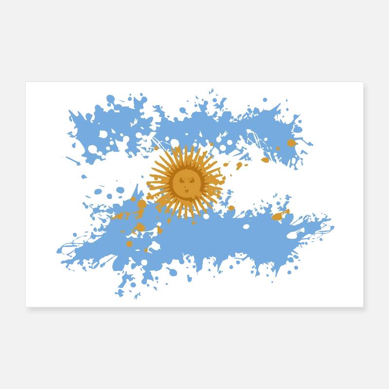 Argentina Flag Splash Poster 12" x 8" (30x20 cm)