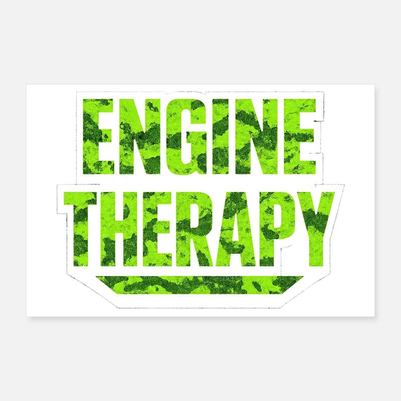 Engine Therapy – Schrauber Spruch Auto Tuning Werk Poster 30x20 cm