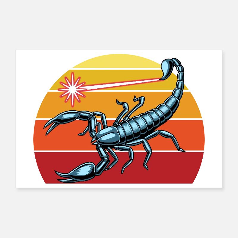 Retro Scorpio Zodiac for Scorpio Lovers Poster 12" x 8" (30x20 cm)
