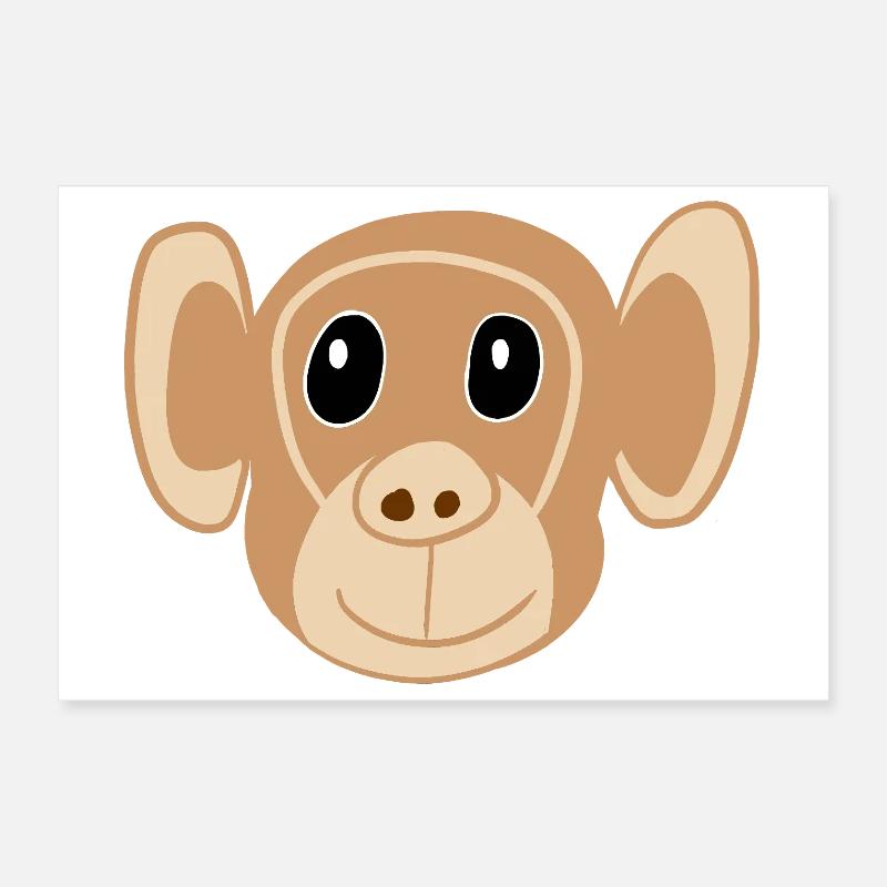 Süßes Affengesicht Print Affe Affen Kinder Poster 30x20 cm