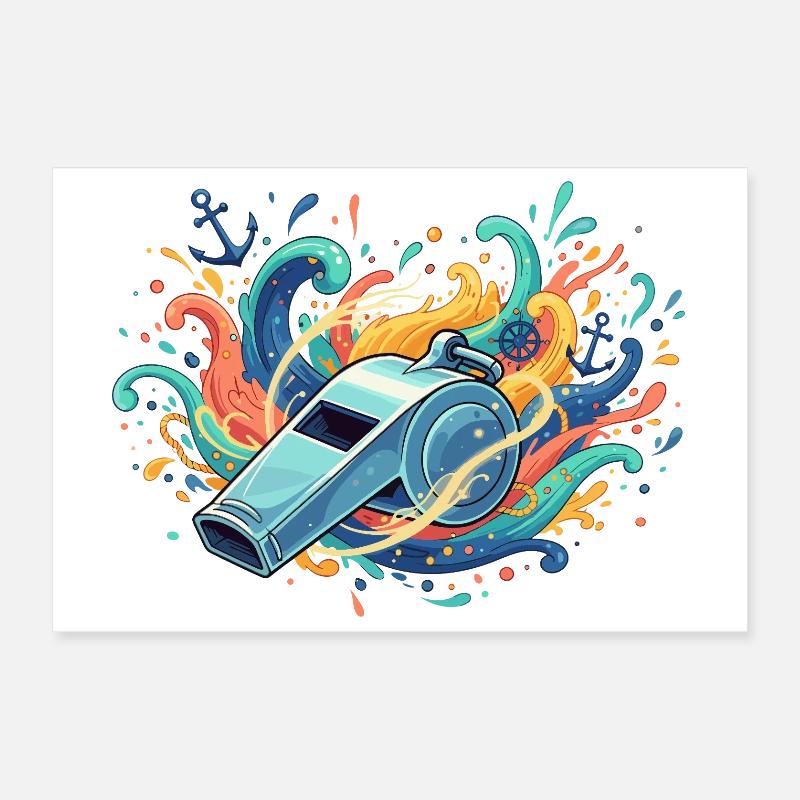 Maritime Pfeife im Farbschwall Poster 30x20 cm