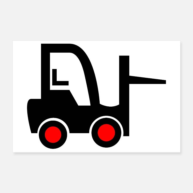 Forklift Poster 12" x 8" (30x20 cm)
