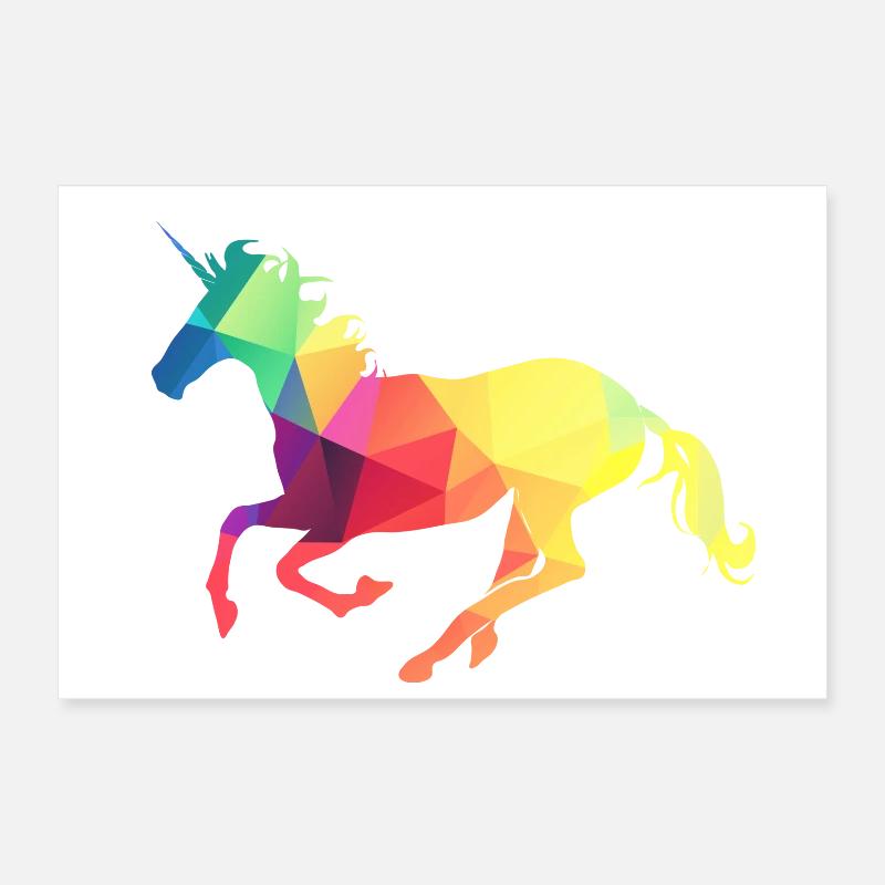 Buntes Einhorn Poster 30x20 cm