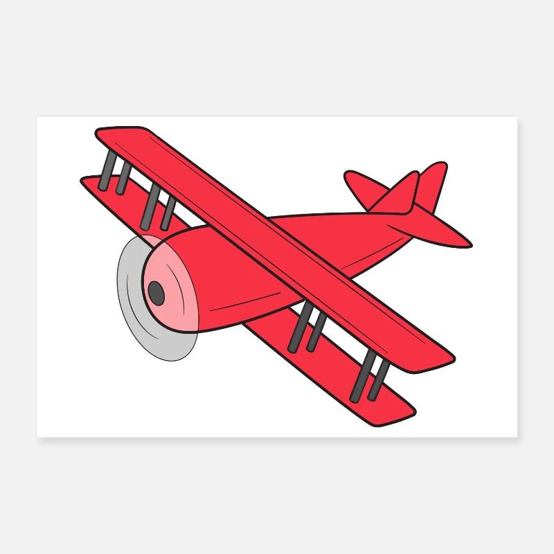 Flugzeug Doppeldecker Poster 30x20 cm
