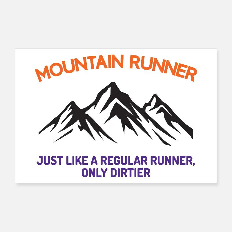 Mountain Runner Poster 12" x 8" (30x20 cm)