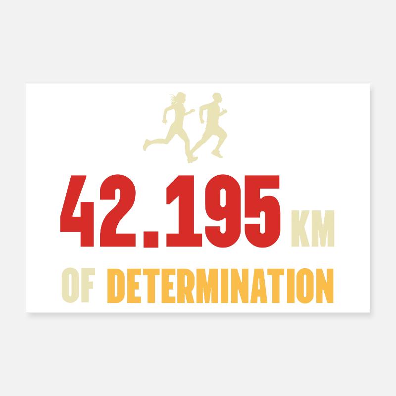 Marathon - 42 195 km de détermination Poster 30 x 20 cm