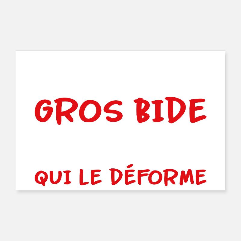 J’ai pas un gros bide c’est le miroir qui déforme Poster 30 x 20 cm